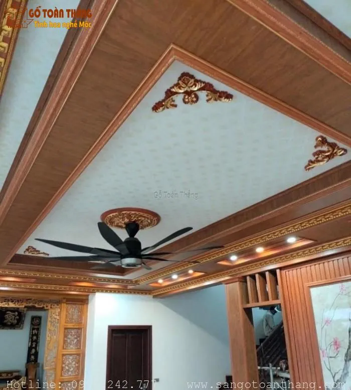 Trần nhựa Nano cho phòng khách căn hộ hiện đại