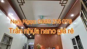 Trần nhựa nano giả gỗ PVC ốp trần nhà hiện đại