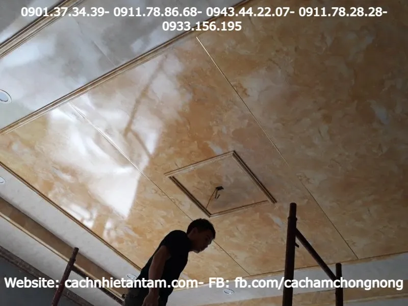 Trần nhựa PVC vân đá, vân gỗ