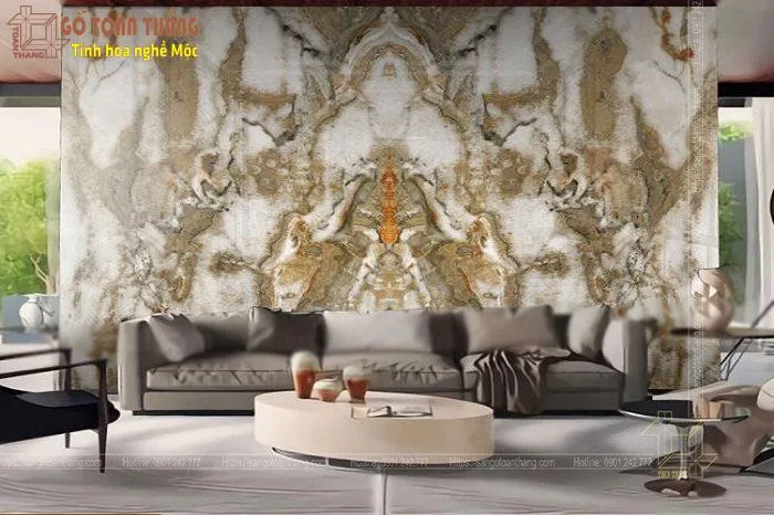 Tranh nhựa giả đá làm điểm nhấn