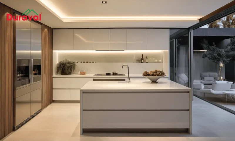 Tủ bếp nhựa chữ I phù hợp cho những không gian có diện tích nhỏ