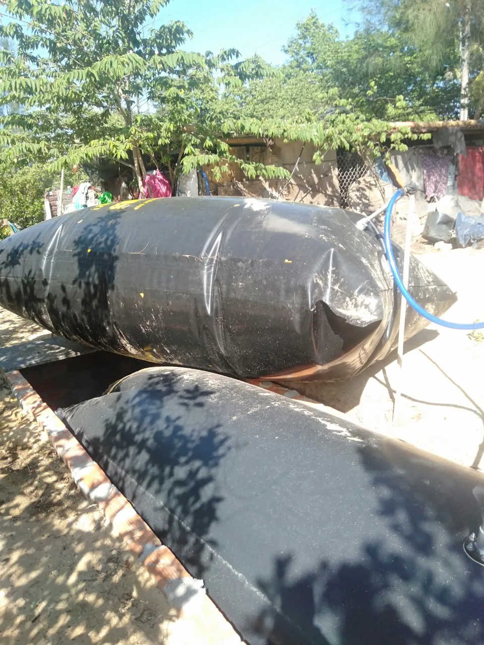Túi biogas kết hợp túi trữ khí biogas trong hệ thống chăn nuôi