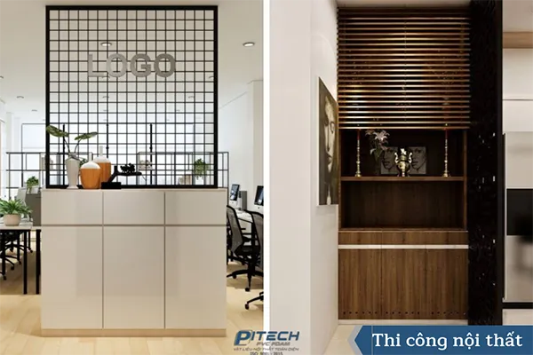 Ứng dụng của tấm ván gỗ nhựa Pitech trong trang trí nội thất phòng khách hiện đại