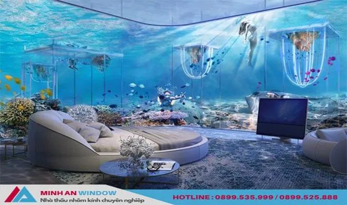 Ứng dụng kính cường lực 8mm phổ biến trong làm bể cá