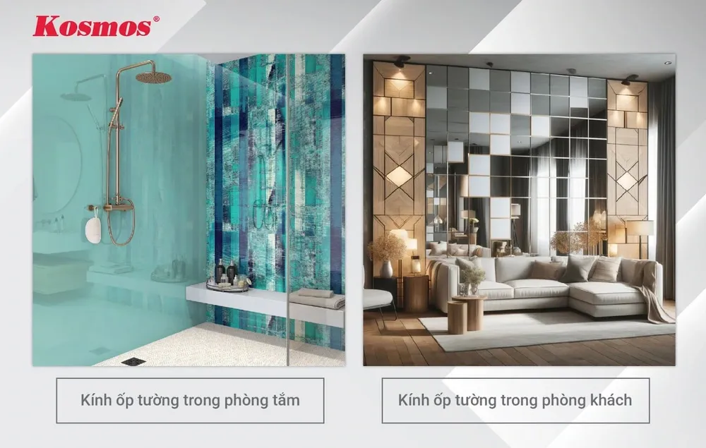Ứng dụng tấm kính ốp tường trong công trình thực tế