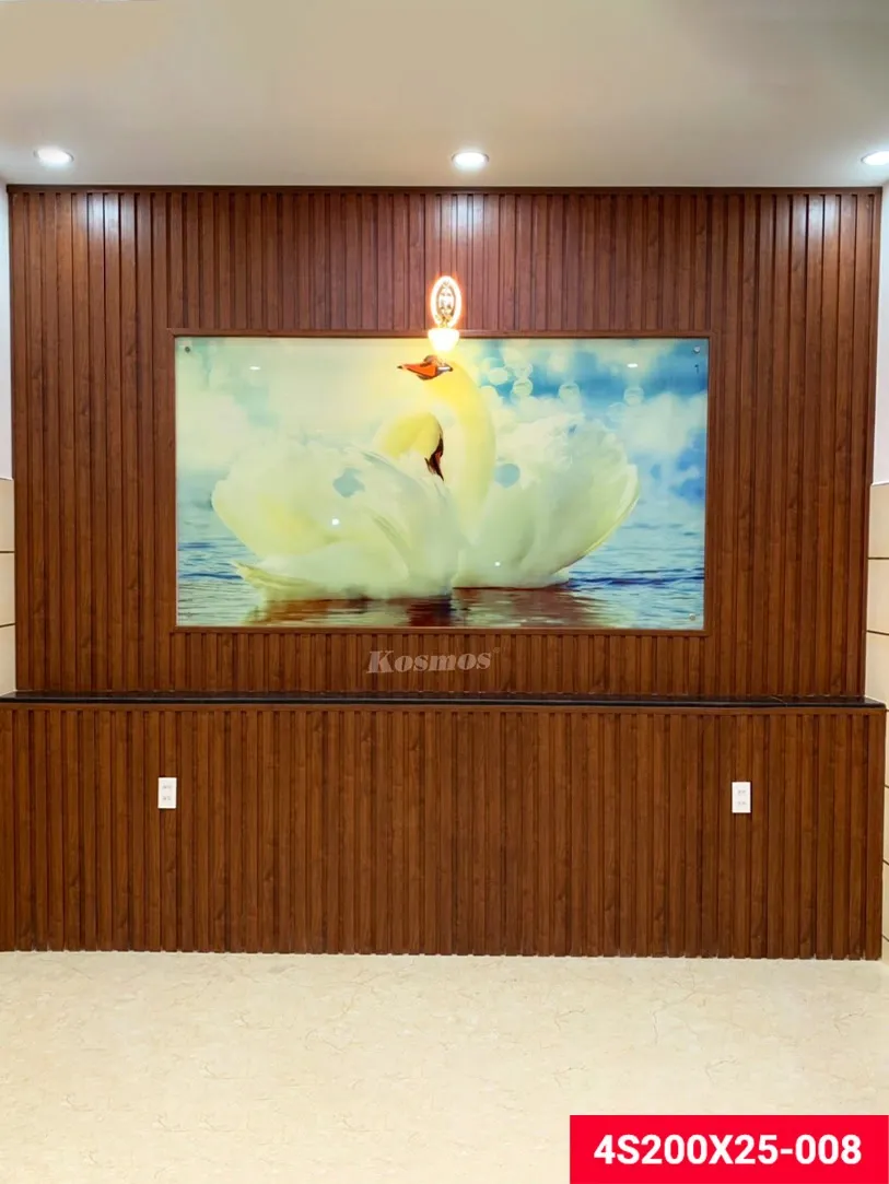 Ứng dụng tấm ốp lam 4 sóng cao nhựa PVC mã 4S200X25 màu 008