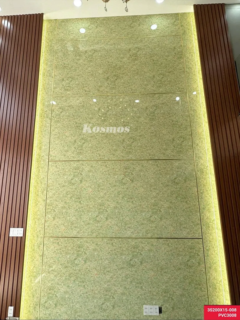 Ứng dụng tấm PVC vân đá 3.2mm mã PVC3008 trong không gian sang trọng