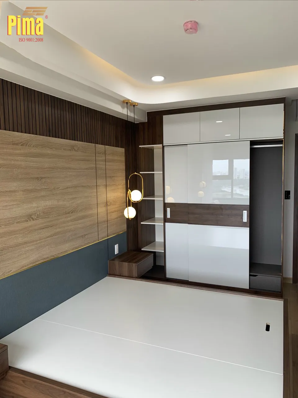 Ứng dụng ván pima trong không gian phòng khách, tạo điểm nhấn độc đáo