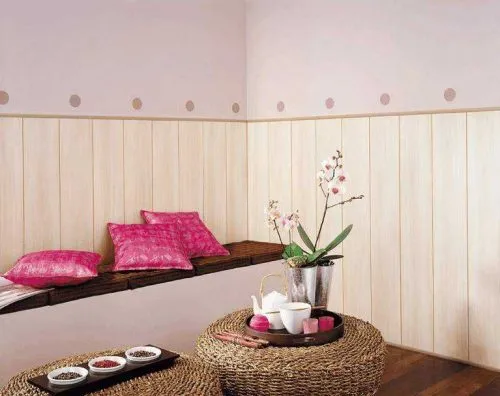 Vách ngăn Plasker vân gỗ tạo không gian mở nhưng riêng tư