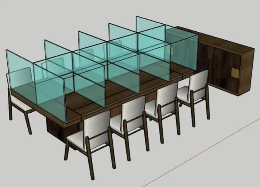 Vách ngăn văn phòng bằng nhựa Mica trong suốt tạo không gian mở