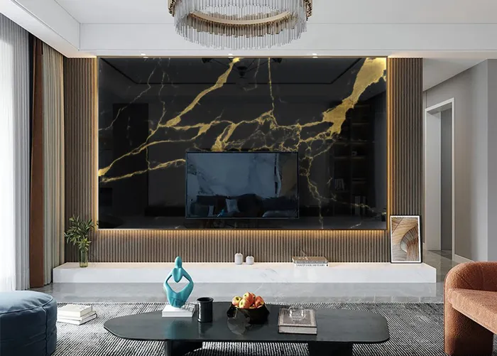 Vách tivi lam sóng nhựa đẹp, mang lại vẻ đẹp bền vững theo thời gian