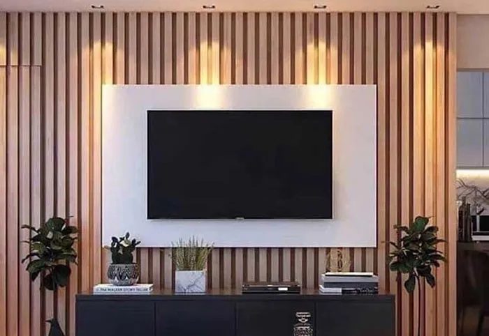 Vách tivi lam sóng nhựa đẹp, thiết kế đa năng