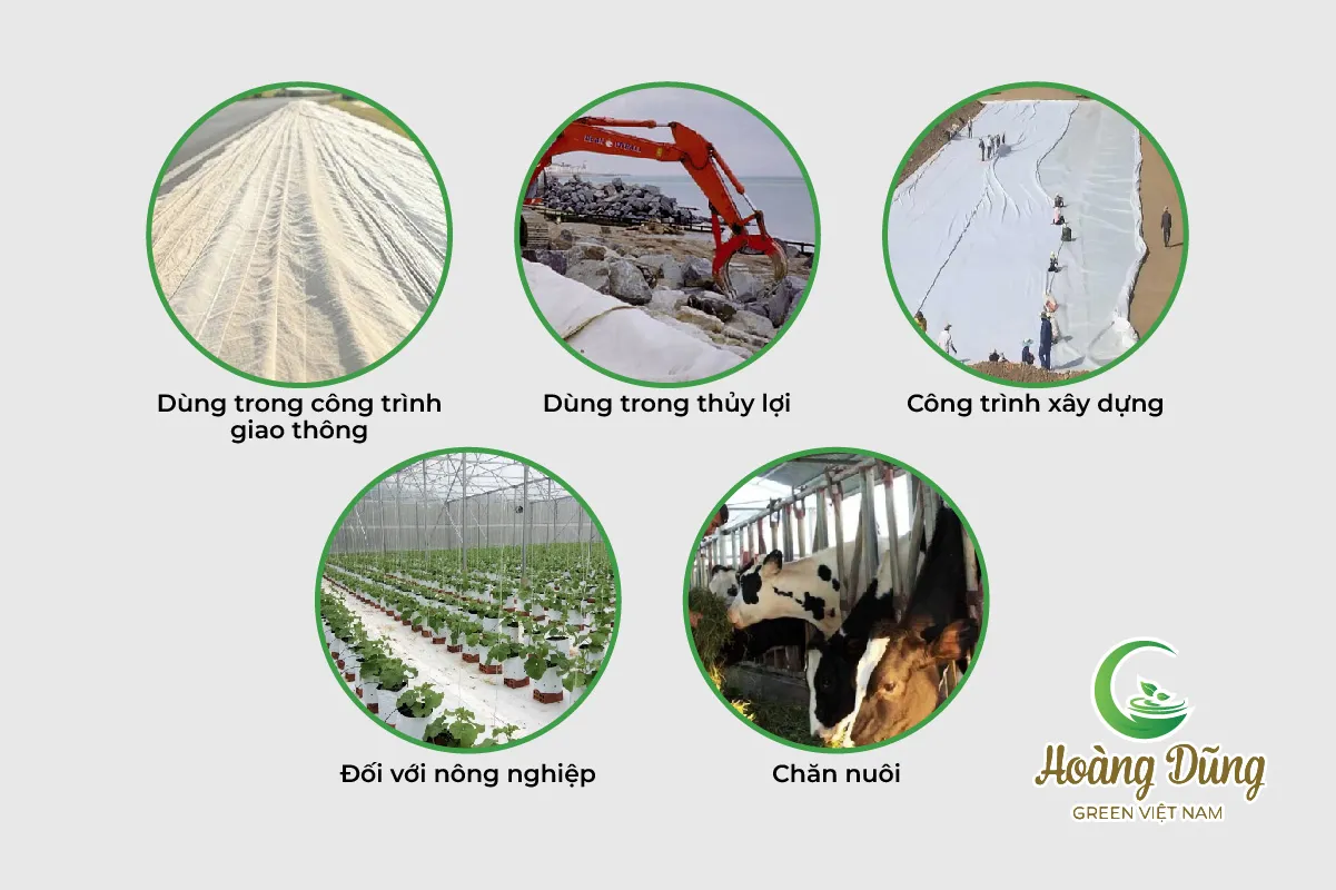 Vải địa kỹ thuật ART 11 được ứng dụng rộng rãi trong nông nghiệp, thủy lợi, chăn nuôi và bảo vệ bạt HDPE