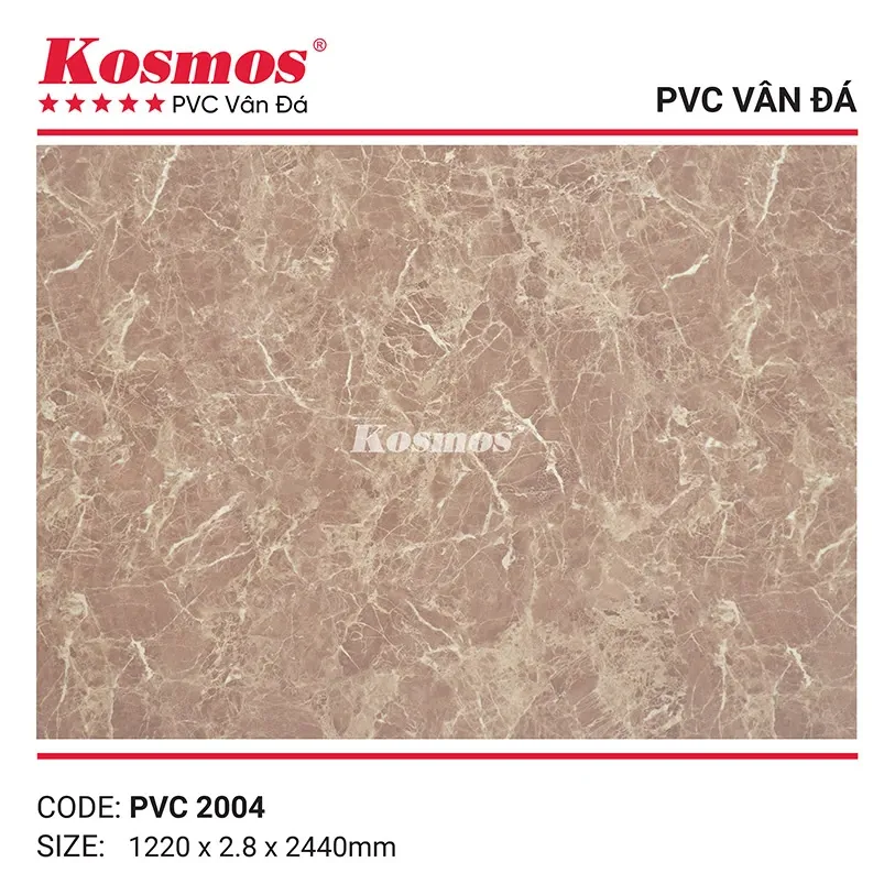 Vân đá tự nhiên trên tấm nhựa PVC 2.8mm mã PVC2004