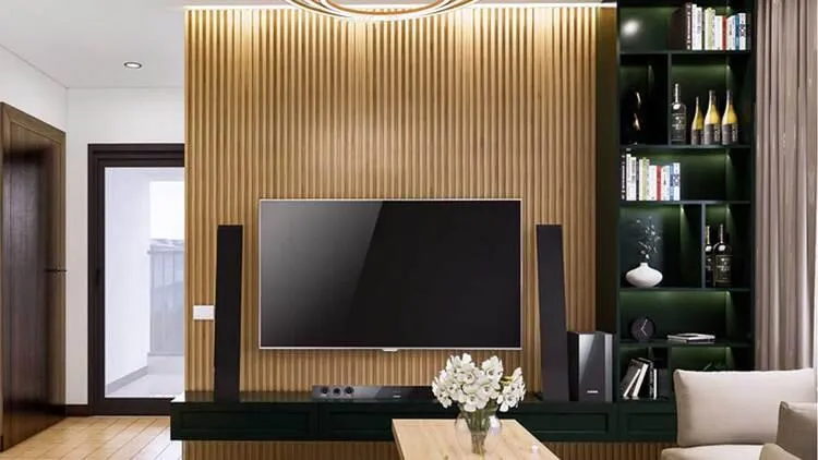 Vật liệu ốp tường phòng khách giá rẻ bằng nhựa PVC
