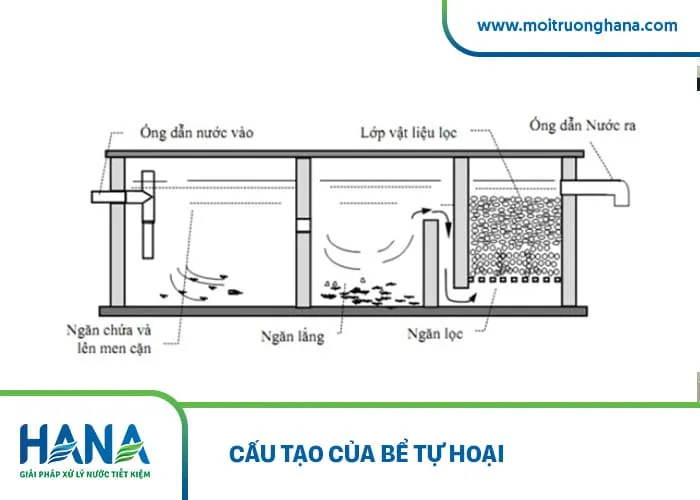 xử lý nước thải sinh hoạt bằng bể tự hoại